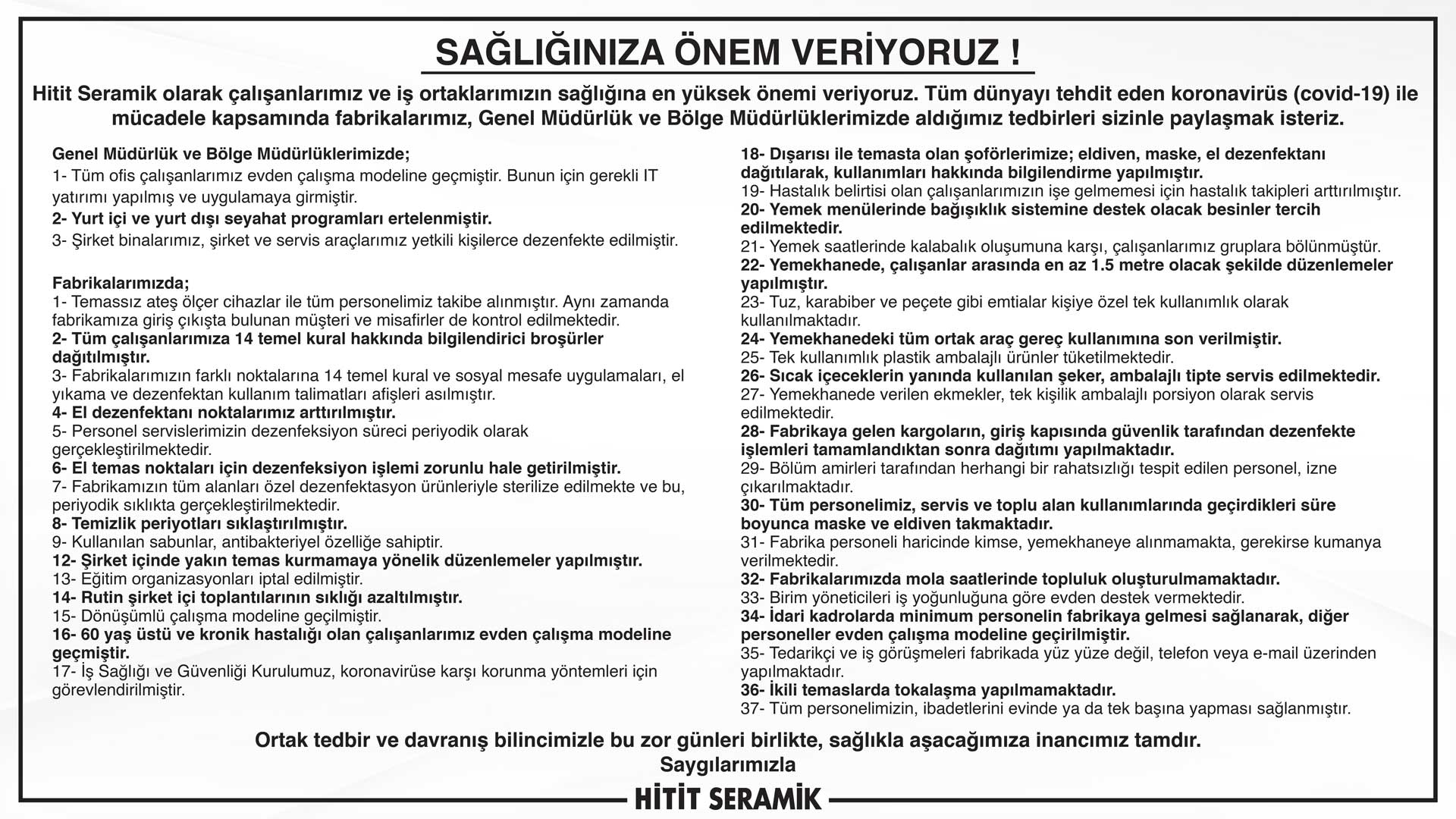 Sağlığınıza Önem Veriyoruz!