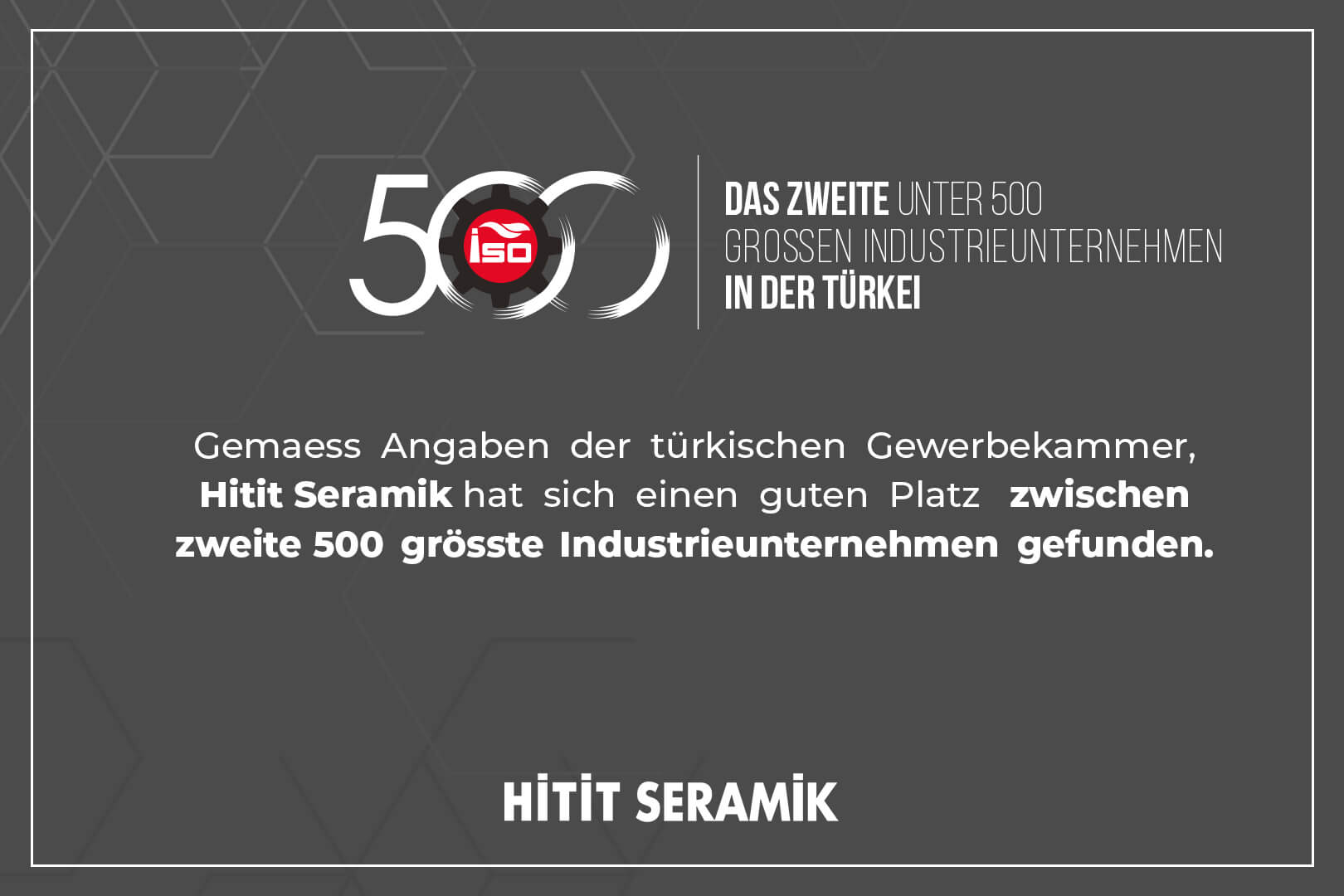 Eine der größten Unternehmen der zweiten fünfhundert Industrieunternehmen