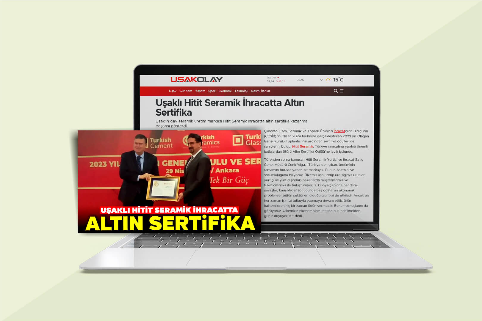 Uşaklı Hitit Seramik İhracatta Altın Sertifika...